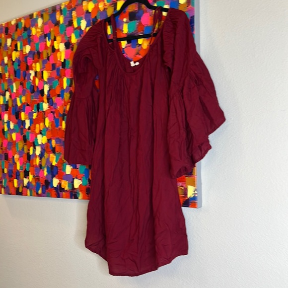 Maroon loose sleeves blouse - Picture 1 of 1